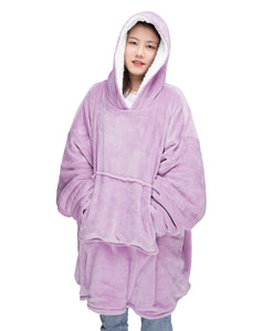 Oversized Sherpa Hoodie In Lilac