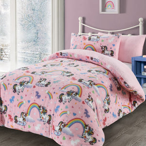 Unicorn Teddy Fleece Duvet Set