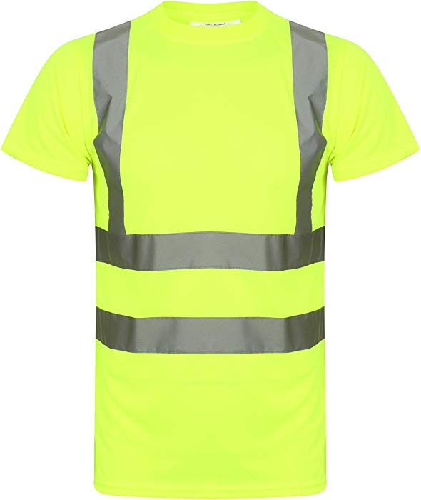 Mens Hi Viz Crew Neck T-Shirt In Yellow