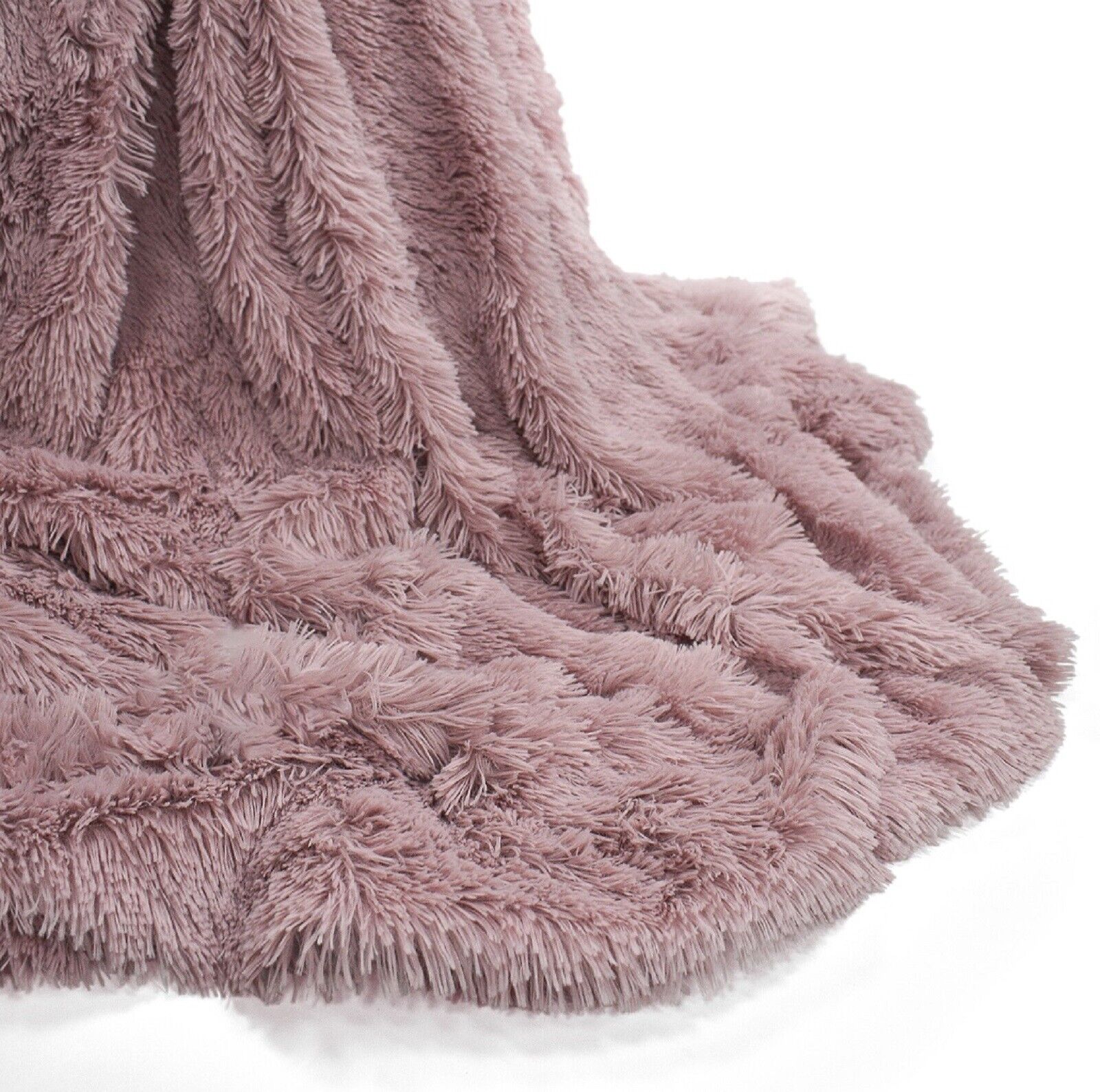 Fluffy Cuddle Sofa/Bed Blanket In Blush Pink