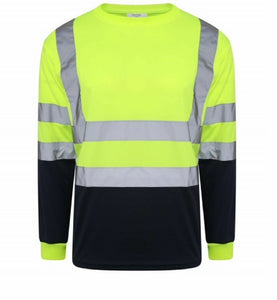 Mens Hi Viz Two Tone Top In Yellow/Navy