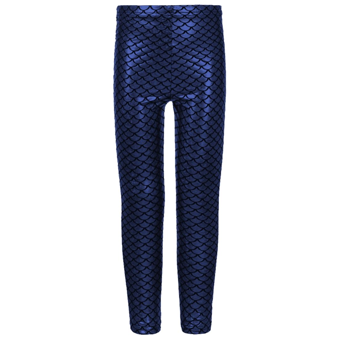 Girls Mermaid Metallic Leggings In Blue