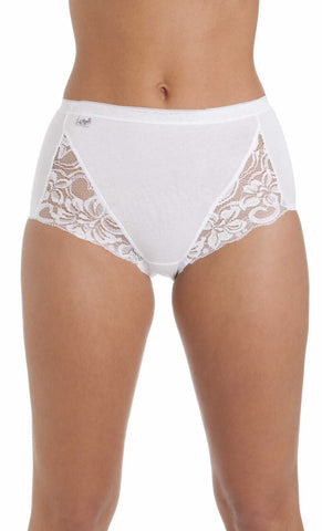 12 Pairs Womens Lace Maxi Briefs In White