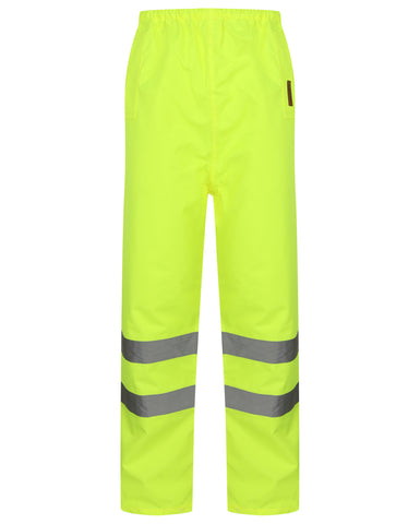 Mens Hi Viz Waterproof Over Trousers In Yellow