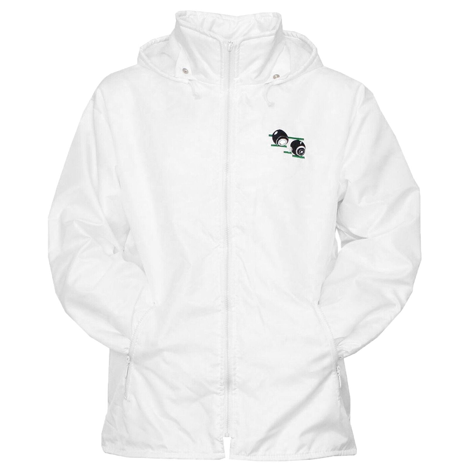 Unisex Waterproof Bowling Jacket In White