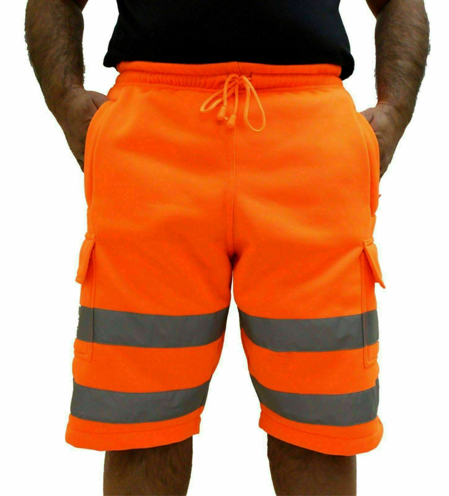 Mens Hi Viz Fleece Shorts in Orange