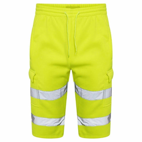 Mens Hi Viz Fleece Shorts in Yellow