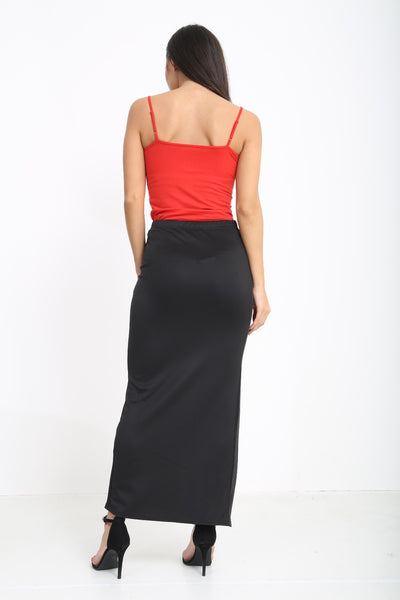 Womens Slit Front Marcella Skirt In Black