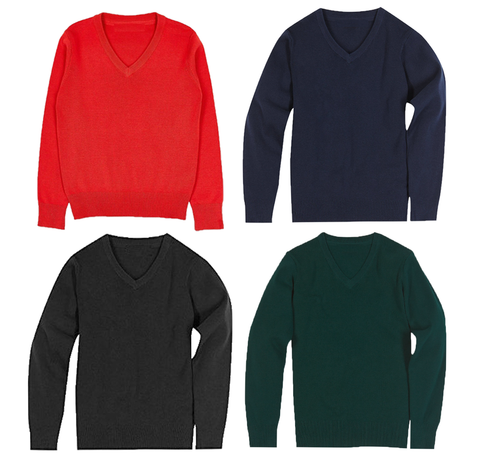 Boys V-Neck Jumper In All Colours & Sizes