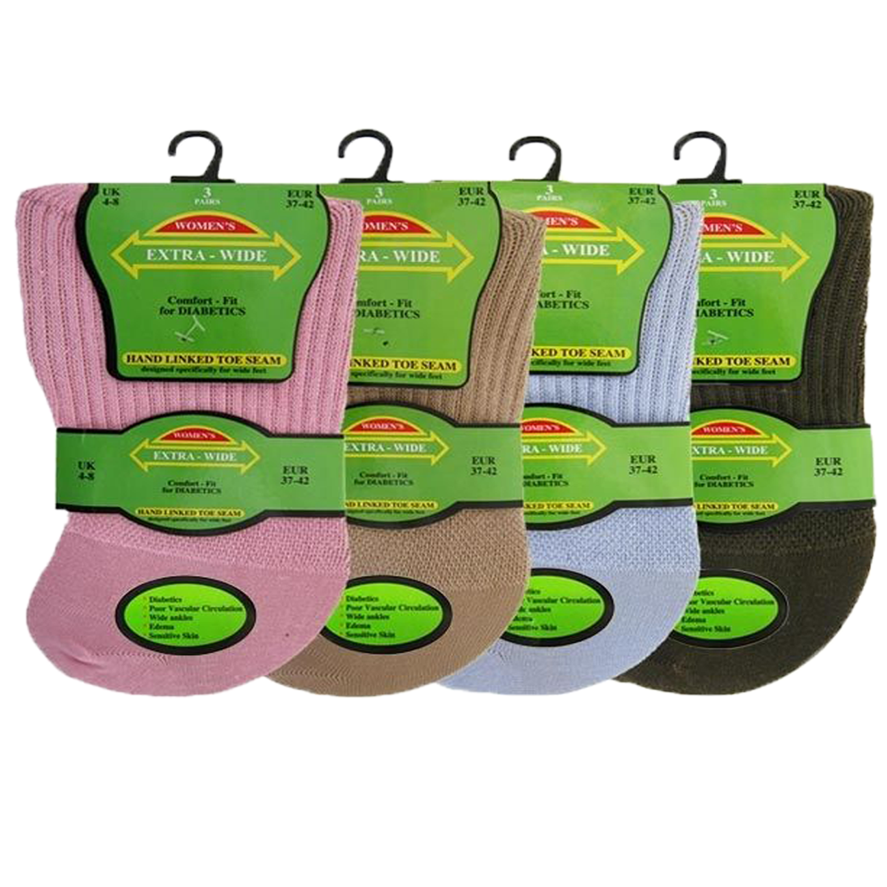 12 Pairs Womens Extra Wide Diabetic Socks