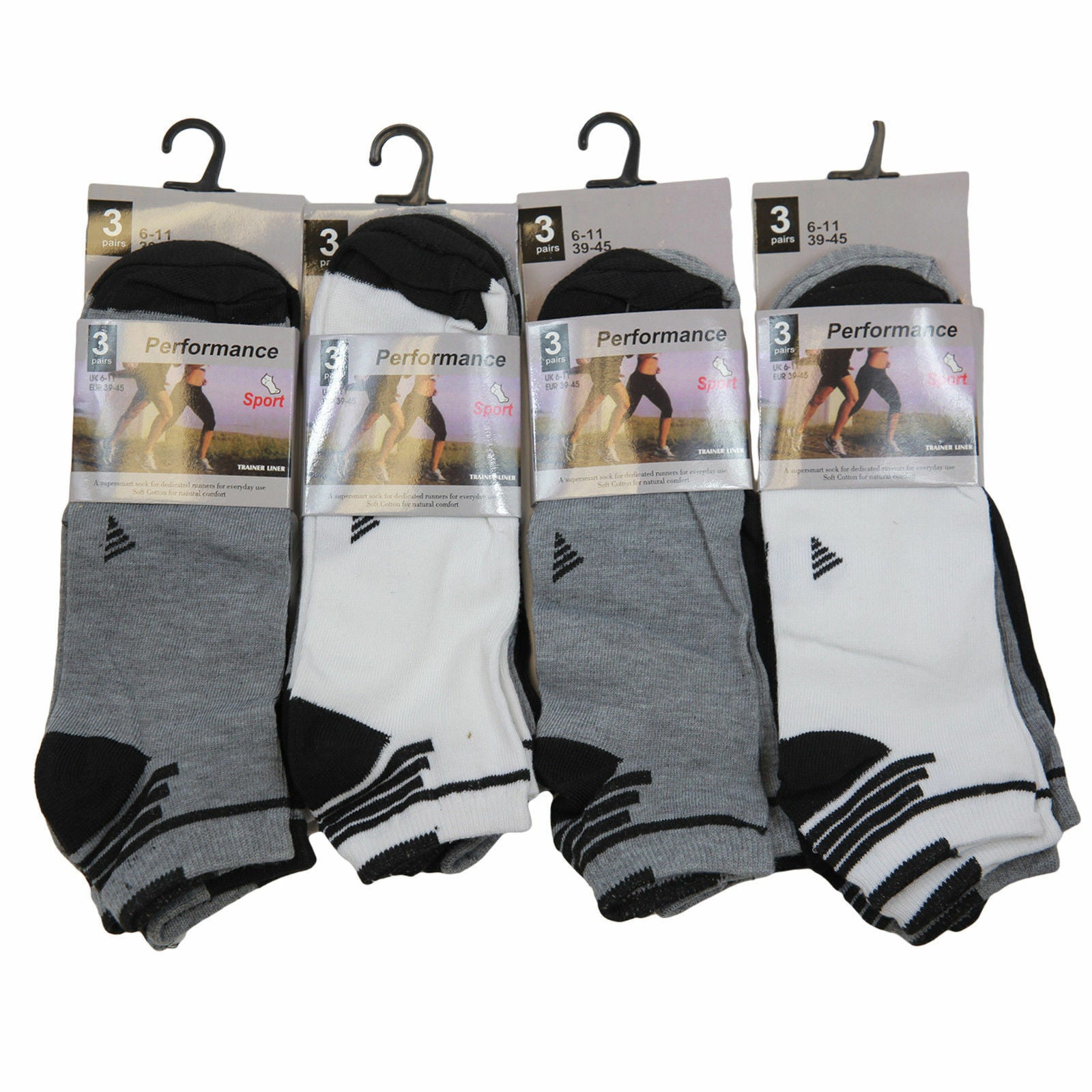 12 Pairs Mens Performance Design Ankle Socks