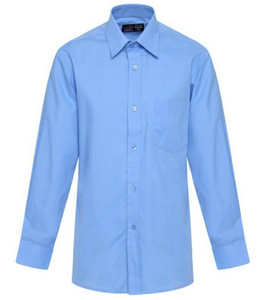 Boys Long Sleeve School Shirt In Sky Blue