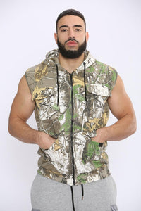 Mens Jungle Print Fleece Body Warmer