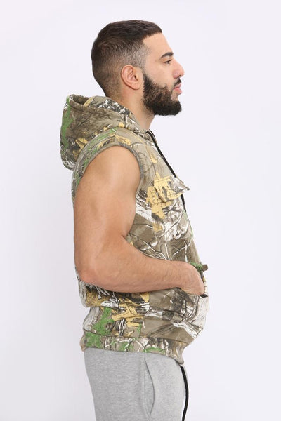 Mens Jungle Print Fleece Body Warmer