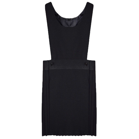 Girls Bib Pinafore Dress In Black