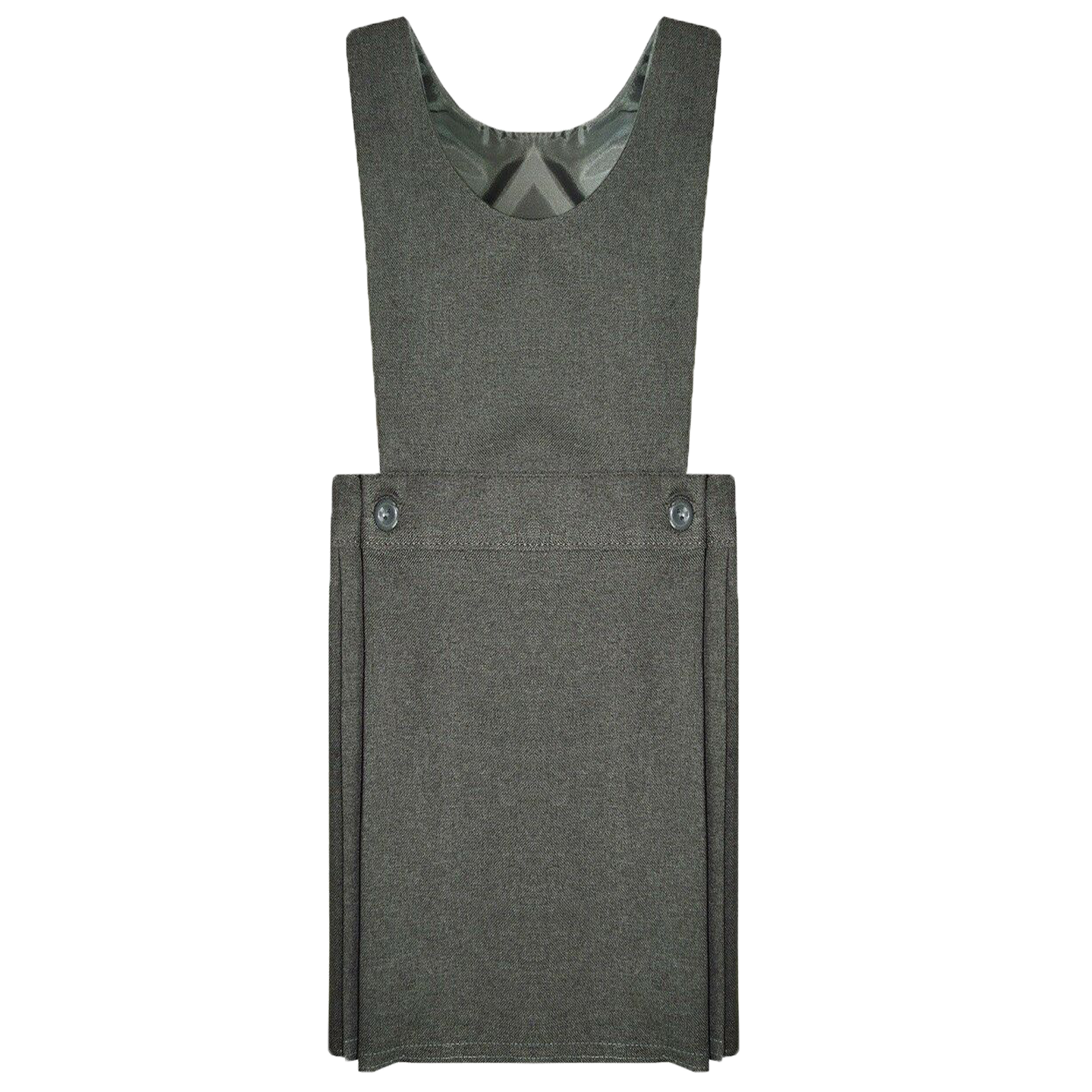 Girls Bib Pinafore Dress In Grey