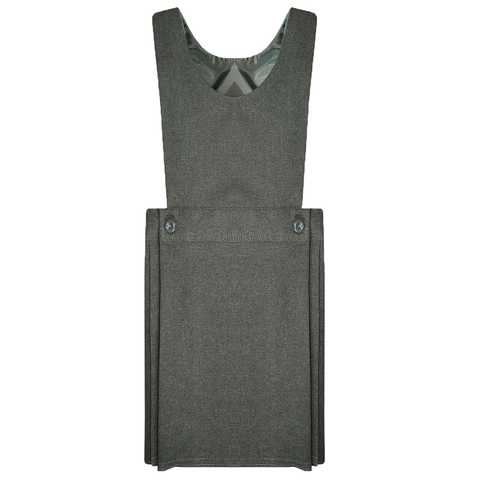 Girls Bib Pinafore Dress In Grey