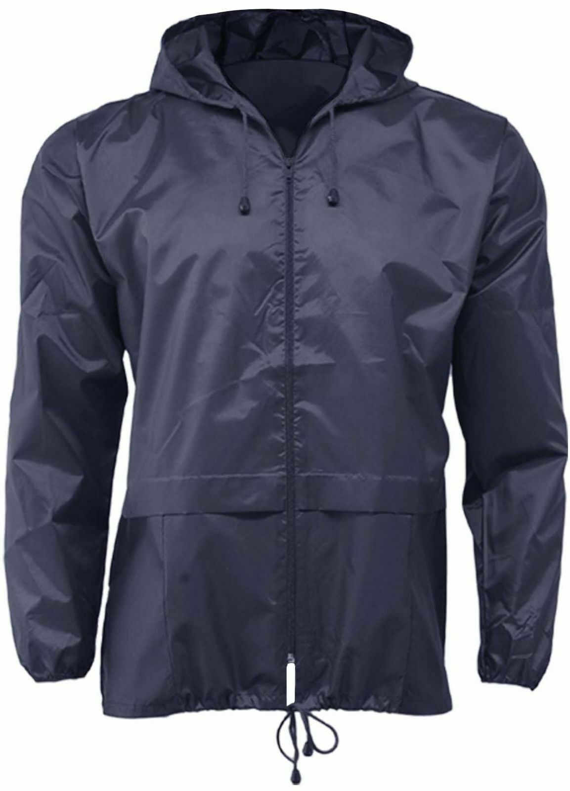 Unisex Plain Cagoule Jacket In Navy