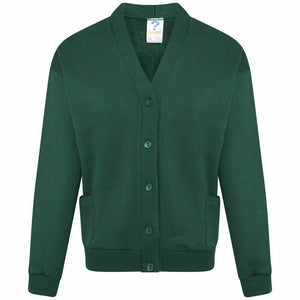 Kids Sweat Cardigan In Bottle Green