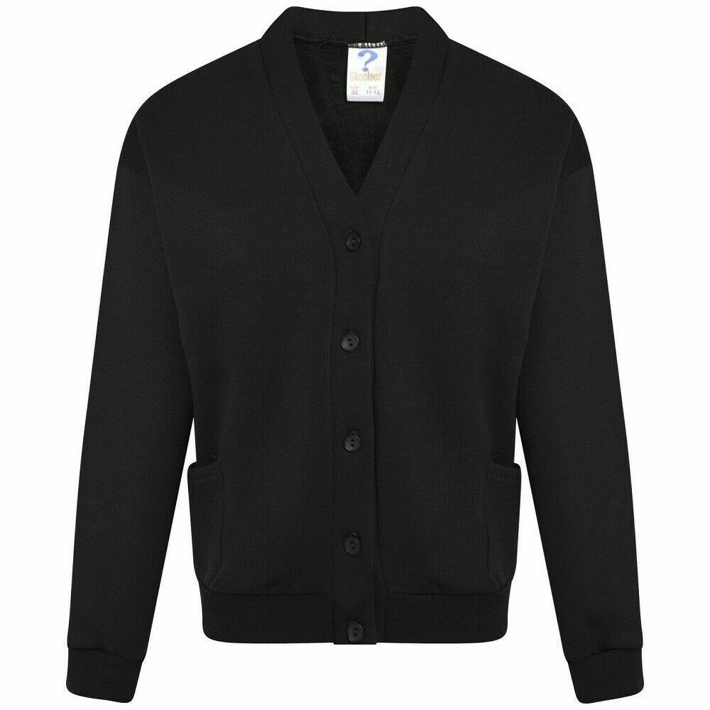 Kids Sweat Cardigan In Black