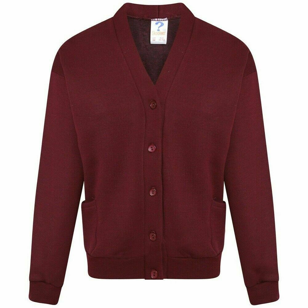 Kids Sweat Cardigan In Maroon