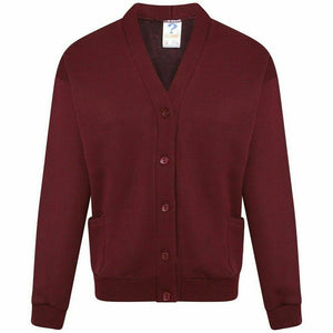 Kids Sweat Cardigan In Maroon