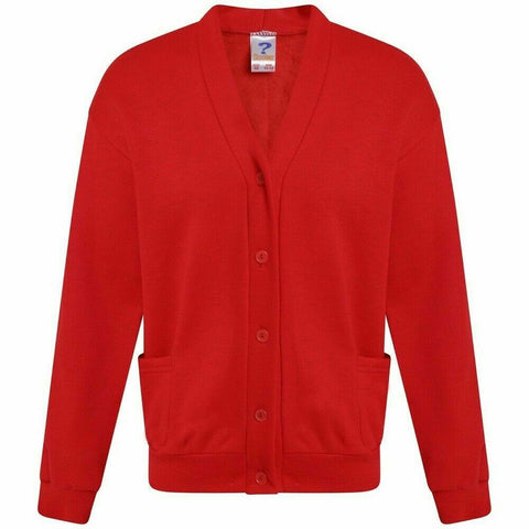 Kids Sweat Cardigan In Red