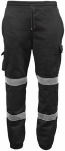 Mens Hi Viz Combat Fleece Sweatpants In Black