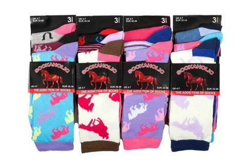 12 Pairs Womens Horse Design Socks