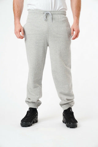 Mens Plain Fleece Joggers In Grey