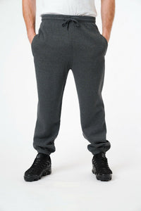 Mens Plain Fleece Joggers In Charcoal