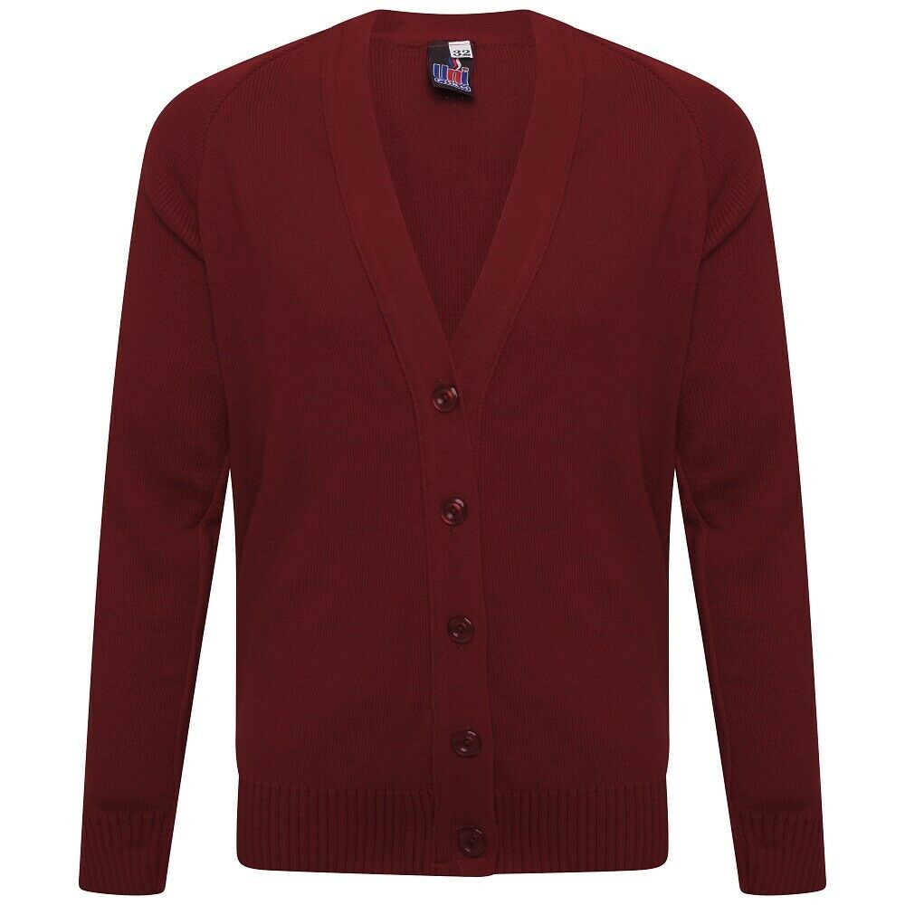 Kids Knitted Cardigan In Maroon