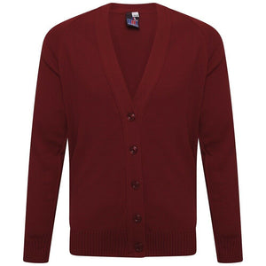 Kids Knitted Cardigan In Maroon