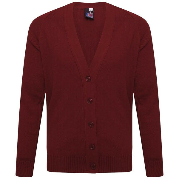 Kids Knitted Cardigan In Maroon