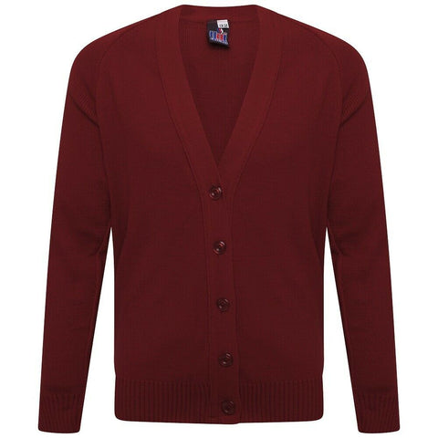 Kids Knitted Cardigan In Maroon