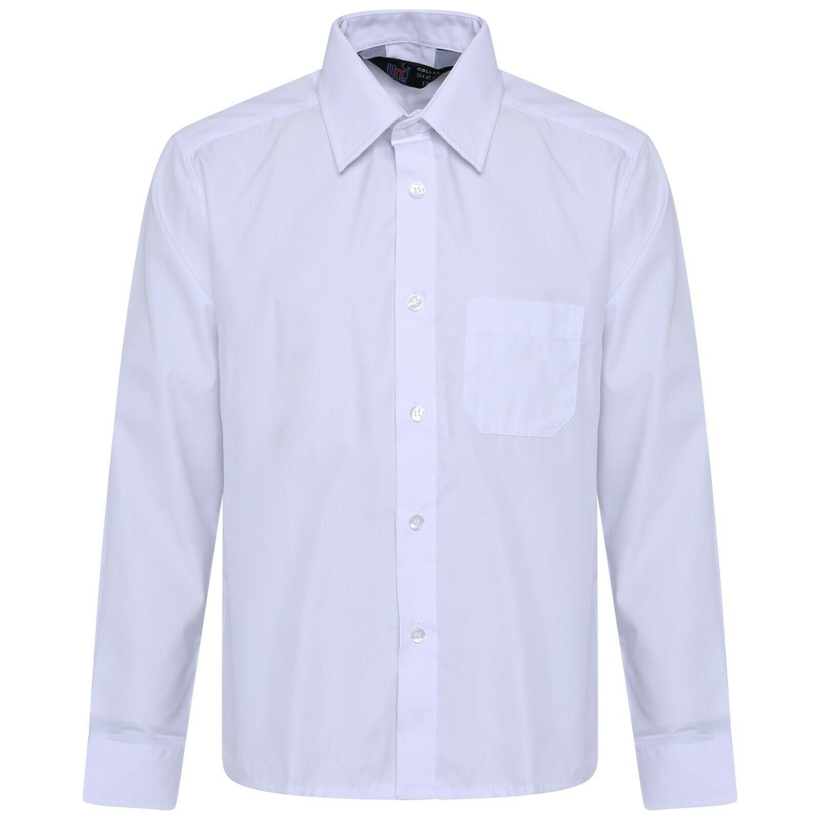 Boys Long Sleeve School Shirt In White