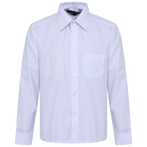 Boys Long Sleeve School Shirt In White