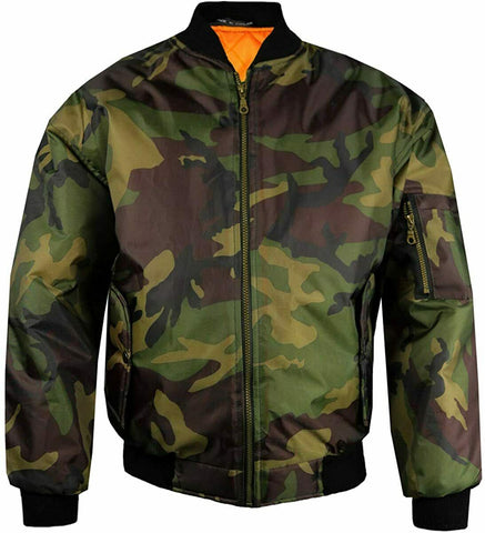 Mens Army Print MA1 Bomber Jacket