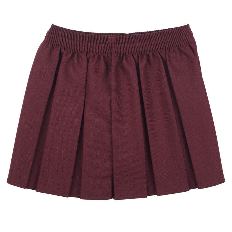 Girls All Round Pleated Box Skirt In Maroon