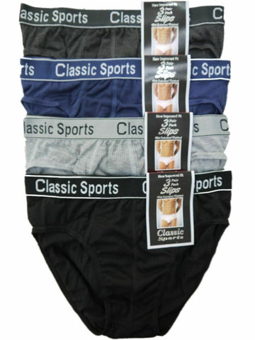 12 Pairs Mens Ribbed Briefs