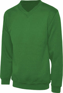 Kids V-Neck Sweatshirt In Bottle Green