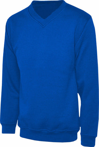 Mens V-Neck Sweatshirt In Royal Blue