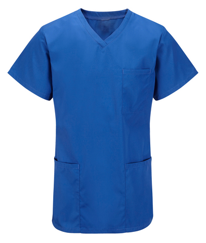 Unisex Medical Scrub Top In Royal Blue