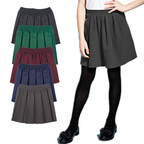 Girls All Round Pleated Box Skirt In Maroon