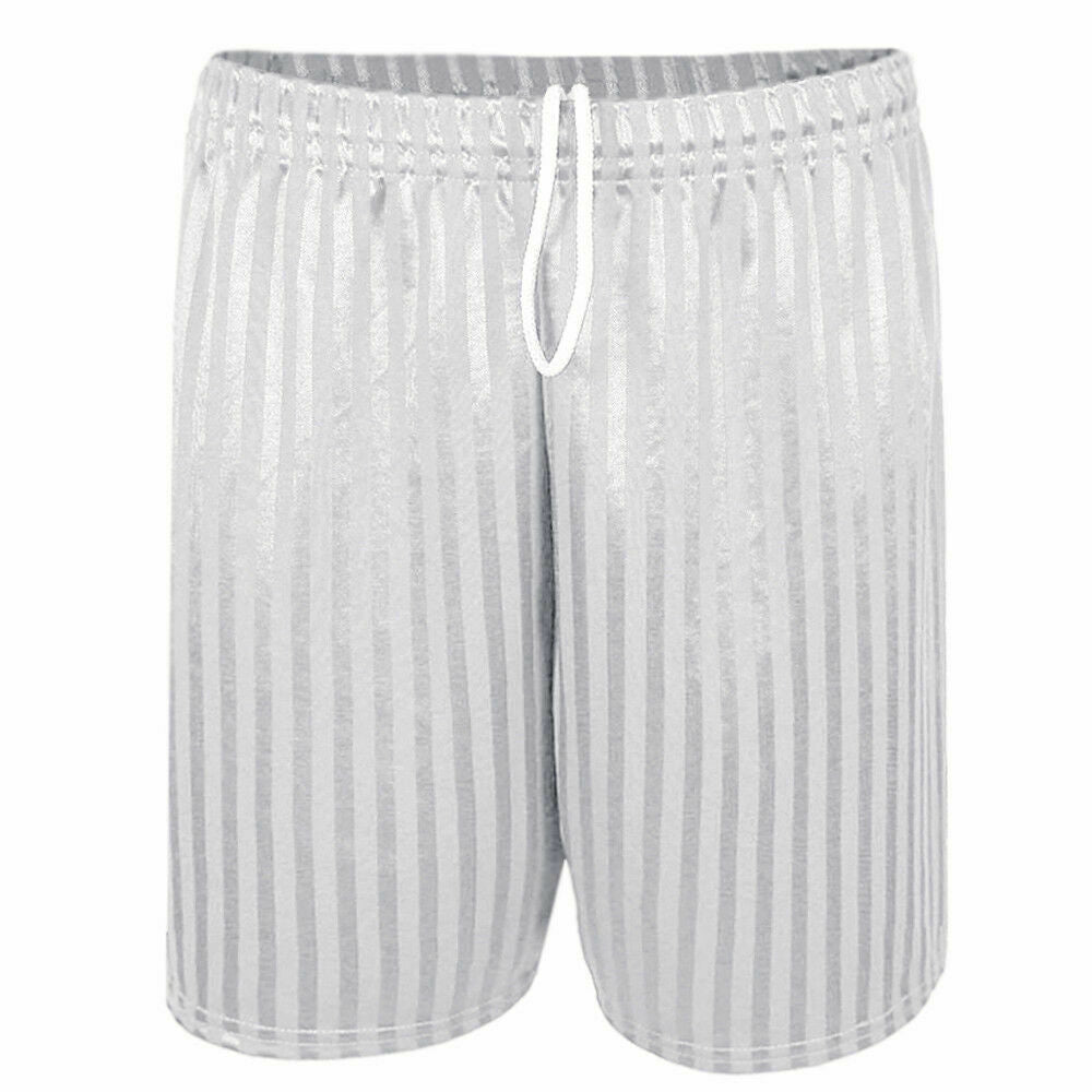 Mens Shadow Stripe Plain Shorts In White