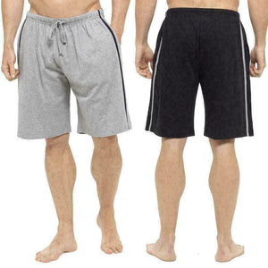 Mens 2 Pack Pyjama Jersey Shorts