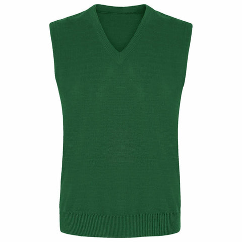 Kids Knitted Tank Top In Bottle Green